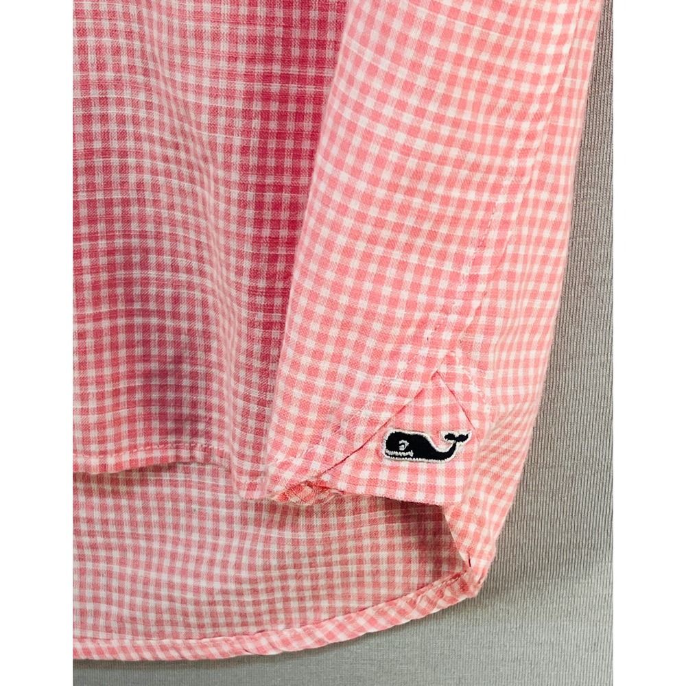 Vineyard Vines Button Down Shirt Mens M Pink Gingham Greenwich Cotton Preppy - Picture 2 of 6